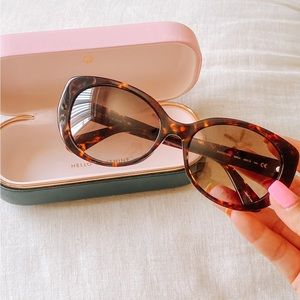 Kate Spade // Everett Cat Eye Sunglasses Dark Brown Havana / Gradient Lens